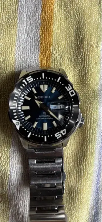 SEIKO 자동 와인딩 손목시계 블랙 200m 프로 스펙