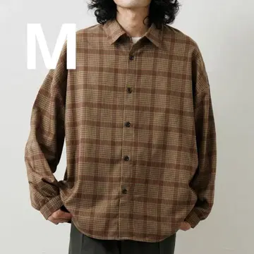 [ CPCM ] TR 체크 긴팔 BIG 셔츠 브라운