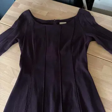 Sphilla 퍼플 무릎 기장 원피스 7부 소매