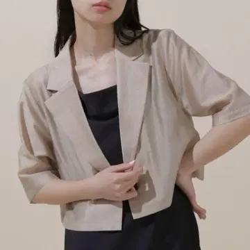 택 포함 미사용 24SS 질 바이 질 스튜어트 시어 테일러드 자켓 S