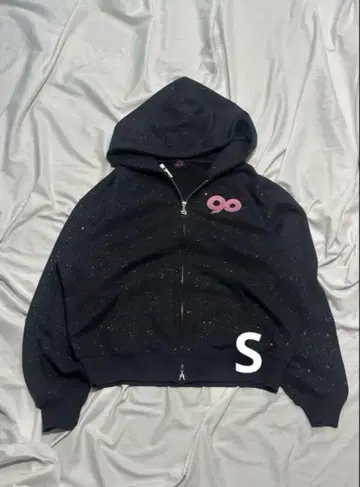 9090girl 90 로고 글리터 집 후디 S 새상품