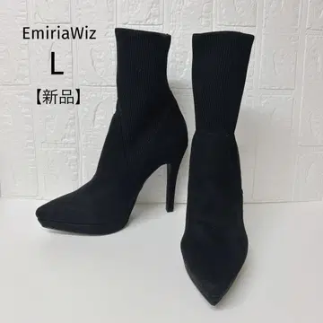 [ 새상품 ] 에밀리아 위즈 삭스 부츠 블랙 스틸레토 핑힐