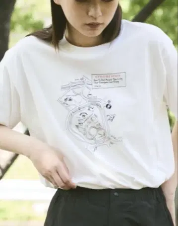 [ flaner ] 루즈 모듬 프린트 T