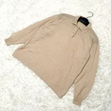 KRISTINE TRICOT 긴팔 폴로 니트 이탈리아제 베이지 심플