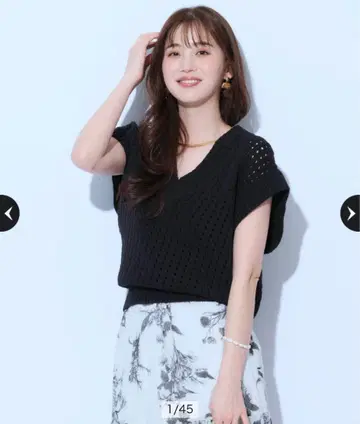 익명 배송 배송비 포함 JUSGLITTY 시스루 니트 베스트 블랙