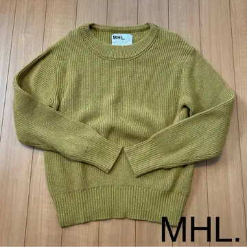 MHL. 올리브 그린 리브 스웨터