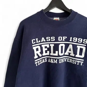 90s 빈티지 USA제 TEXAS A&M 맨투맨 네이비 로고 M3