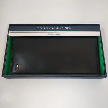 TOMMY HILFIGER 타미힐피거 장지갑 가죽 블랙 박스 포함