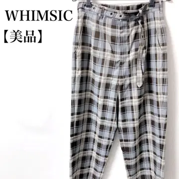 [ 새상품급 ] WHIMSIC 체크 허리 벨트 팬츠