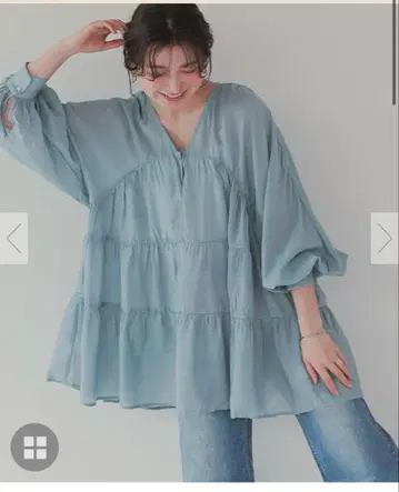 택 포함 titivate V넥 티어드 튜닉 블라우스