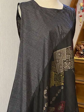 오시마 명주 텐트 라인 원피스