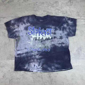 00s 슬립낫 타이다이 가공 XL 밴딩t셔츠