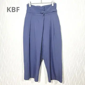 KBF (KBF) 턱 와이드 팬츠 벨트 포함 허리밴딩 하이웨스트