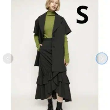 새상품급 SLY 개더 비대칭 프릴 롱 스커트