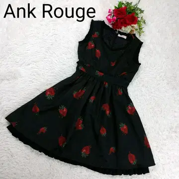 [ 레어 ] 앙크루즈 Ank Rouge 원피스 블랙 딸기 M
