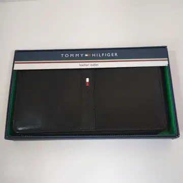 TOMMY HILFIGER 타미힐피거 장지갑 가죽 블랙 박스 포함