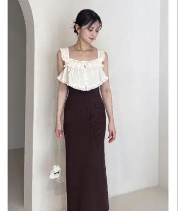 스나이델 레이스 도킹 니트 원피스 snidel