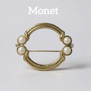 MONET 골드 펄 브로치