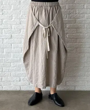 파드칼레 빈티지 앤티크 린넨 스커트