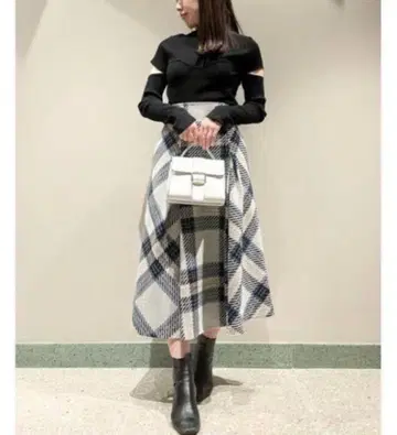 SNIDEL 로빙 체크 스커트