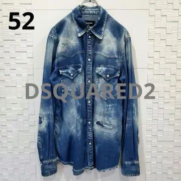 [레어 사이즈 52] DSQUARED2 데님 셔츠 인디고 블루