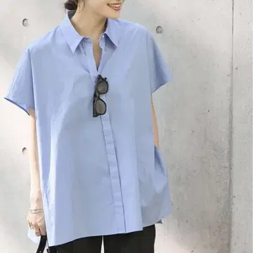 25SS journal standard 판초 와이드 셔츠 색스 블루