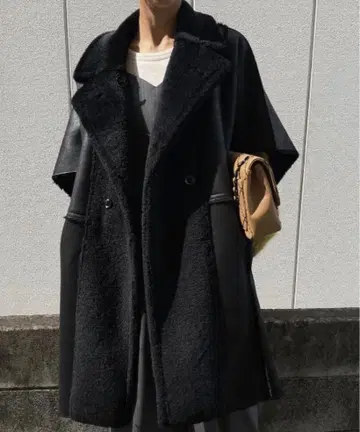 AMERI REVERSIBLE BOA PONCHO COAT