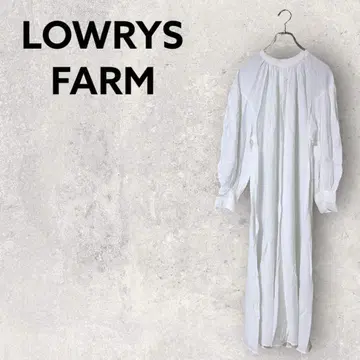 긴팔 LOWRYS FARM 롱 원피스 화이트 볼륨 슬리브