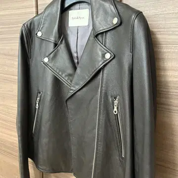 Spick & Span 블랙 라이더 자켓 38