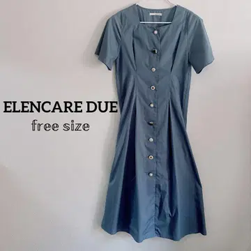 ELENCARE DUE [프리] 블루 셔츠 원피스 반팔
