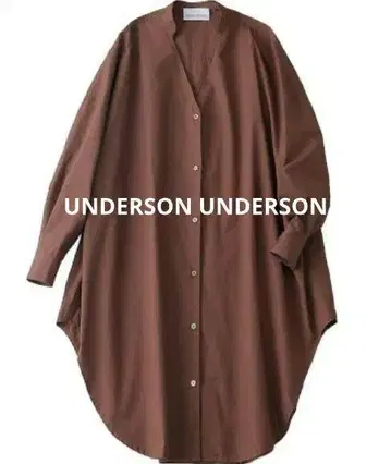 UNDERSON UNDERSON 오가닉 코튼 밴드 카라 롱 셔츠