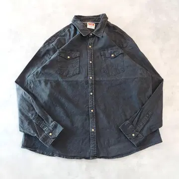 Wrangler 랭글러 데님 셔츠 구제 의류 긴팔 3XL 블랙 14514