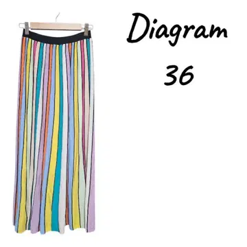 [ 새상품급 ] Diagram 컬러풀 스트라이프 롱 스커트 36