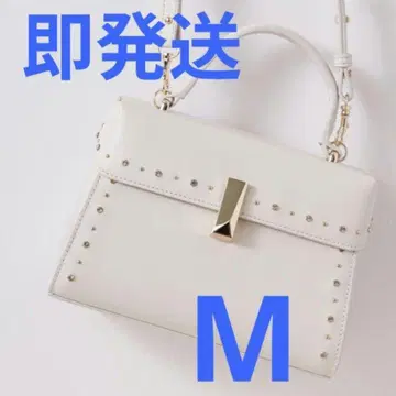 M 사이즈 아이보리 셀포드 뤼탕 비쥬 스터드 미니백 새상품