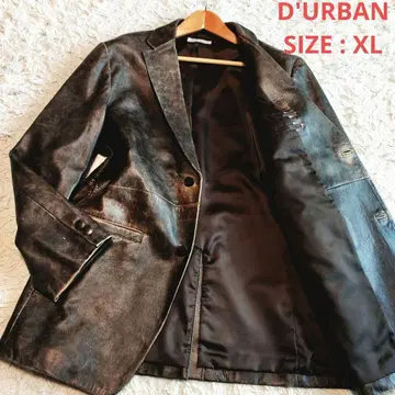[ 사이즈 XL ] 더반 가죽 테일러드 자켓 양가죽 브라운
