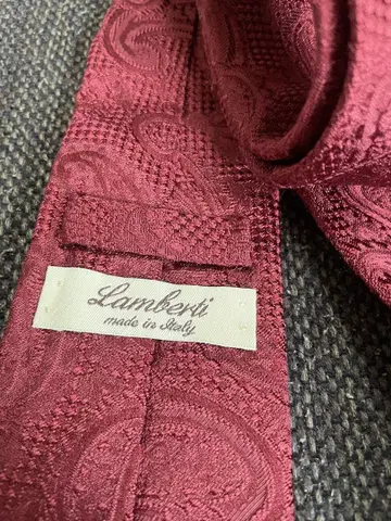 Lamberti 넥타이 크림슨 컬러 페이즐리 무늬
