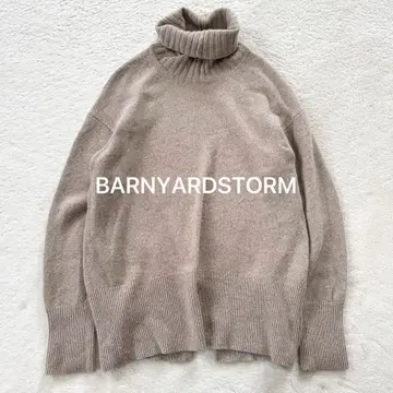 BARNYARDSTORM 울 캐시미어 두꺼운 원단 하이넥 니트 베이지