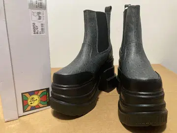 새상품 요스케 YOSUKE 25cm 통굽 숏부츠 사이드 고어 부츠 블랙