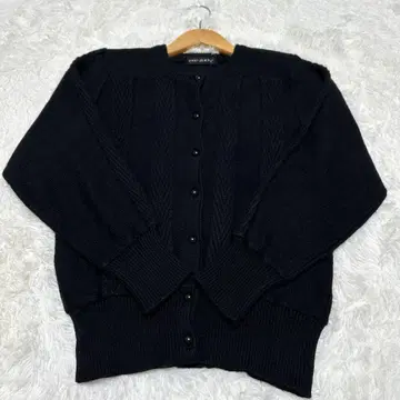 PEP ZOON 일본제 블랙 뜨개질 니트 가디건 모 50% 블랙