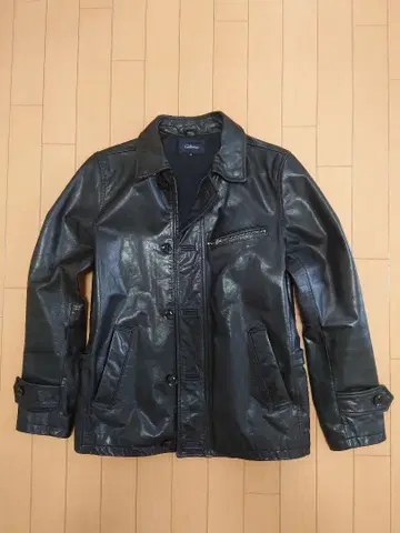 카 코트 블랙 가죽 자켓