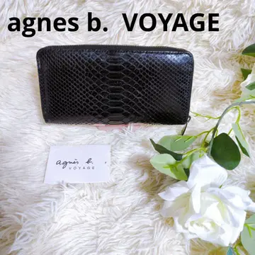 [ agnes b. VOYAGE ] 뱀 무늬 블랙 장지갑 캐주얼