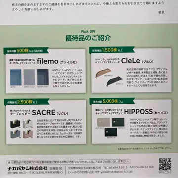 나카바야시 주주 우대품 Flex Container Mini 외 수점