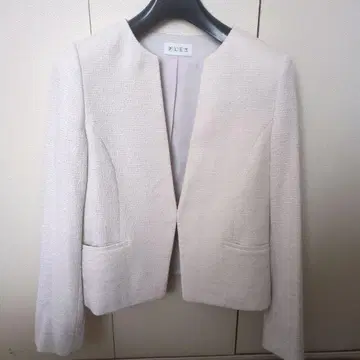 PLST 노카라 자켓 화이트 S
