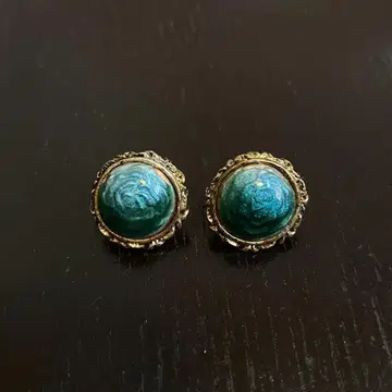 USED 남색 귀걸이 쇼와 레트로 오로라 컬러 앤티크 빈티지
