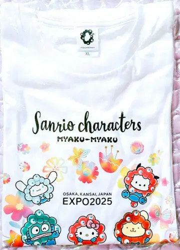 EXPO 만박 산리오 캐릭터즈 미야쿠미야쿠 콜라보 T셔츠 XL