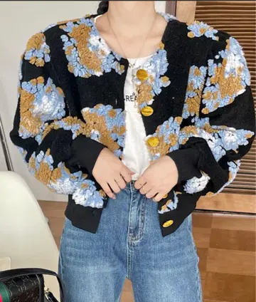 꽃무늬 가디건