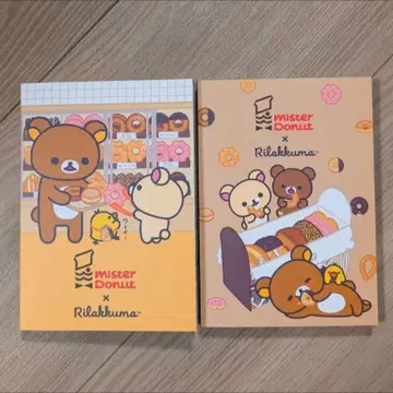 리락쿠마 미스터도넛 콜라보 메모패드 2종 세트
