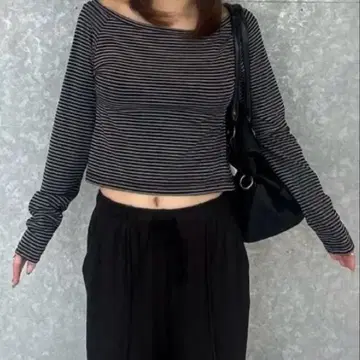 TINA: JOJUN 보트넥 보더 티셔츠