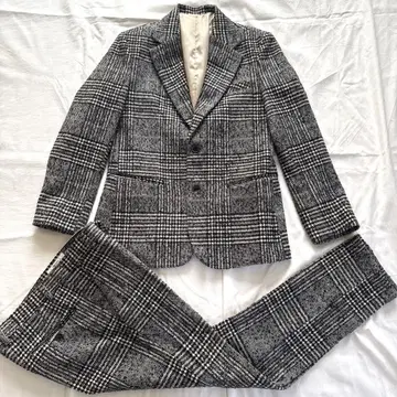 한국 캐주얼 수트 자켓 셋업 L 남성용 체크 무늬