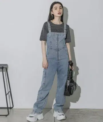 사이드 포켓 데님 오버롤 S 사이즈